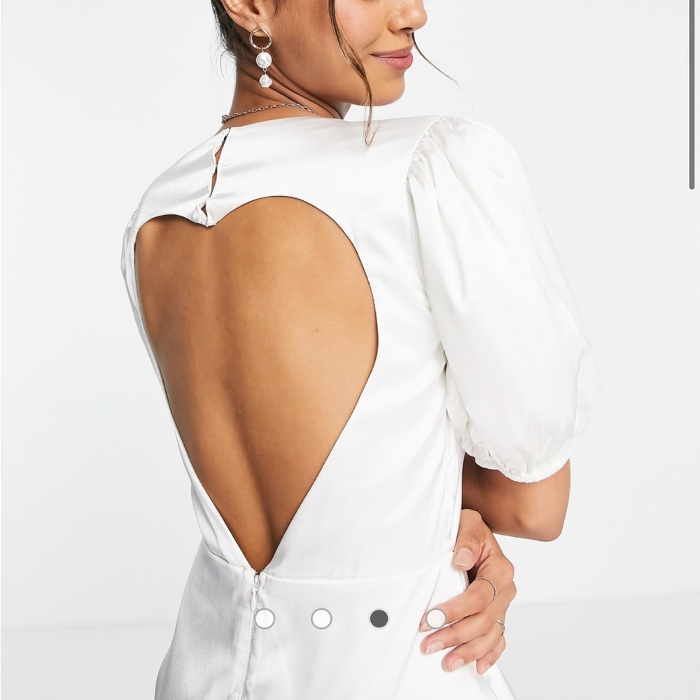 Anaya With Love Bridal heart back dress in ivory - IVORY